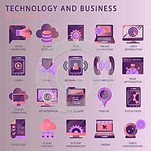Set vector icons with elements for mobile concepts and web apps photo