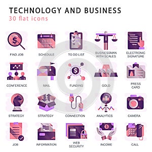 Set vector icons with elements for mobile concepts and web apps