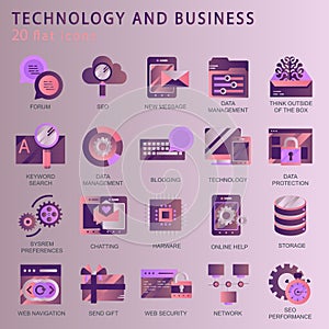 Set vector icons with elements for mobile concepts and web apps photo