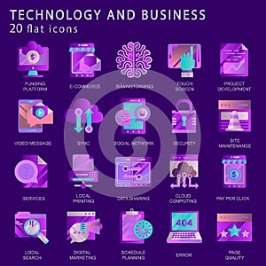 Set vector icons with elements for mobile concepts and web apps