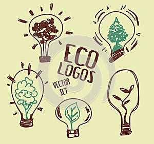 Set of vector icons for environmental protection