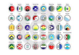Set of vector icons. Flags of Paraiba state, Brazil.