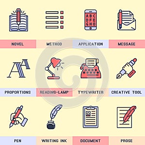 Set of vector icons in the flat style.