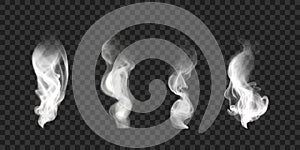 Set of vector icons of incense smoke.