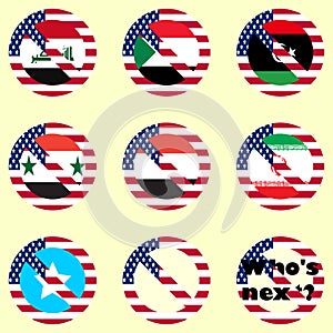 A set of vector icons prohibiting travel for citizens of some countries photo