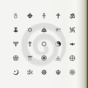 Set of vector icons. Religion, spirituality, occultism. photo