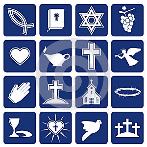 Set of vector icons of religious christianity