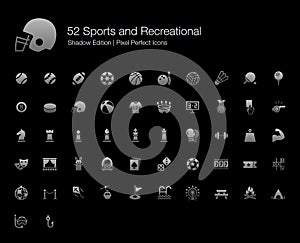 Sports and Recreational Pixel Perfect Icons Shadow Edition.