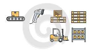 Warehouse and Logistics Icons Set