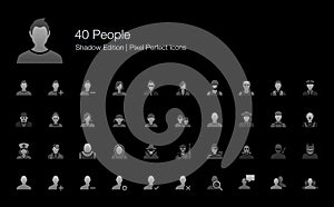 People Avatar Character Pixel Perfect Icons Shadow Edition.