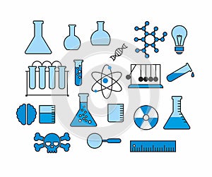 Set of vector icons Science and Education