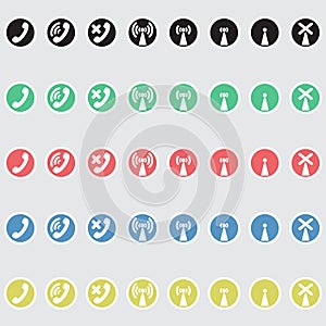 Set of vector icons telephony