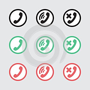 Set of vector icons telephony