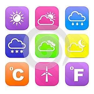Set of vector icons, weather photo