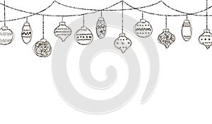 Set of vector illustration of christmas bauble