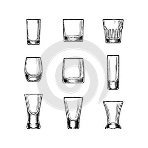 Set of vector illustration stemware