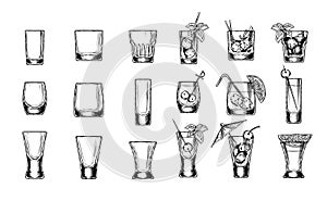 Set of vector illustration stemware