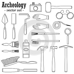 A set of vector illustrations for archeologists and geologists.