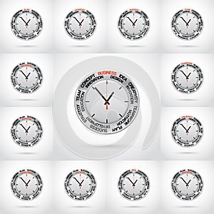 Set vector illustrations of clock