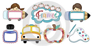 Set of vector illustrations Colorful frames