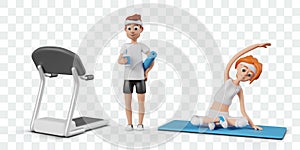 Set of vector illustrations for sports concepts, advertising, web design