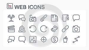 A set of vector illustrations, web icons from a thin line.