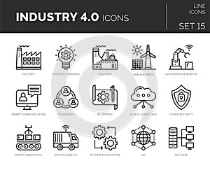 Set of vector industry 4.0 icons