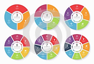 Set of vector infographic circle templates