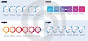 Set of vector infographic templates composed of 6 shapes