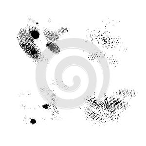 Set of vector ink grunge brush