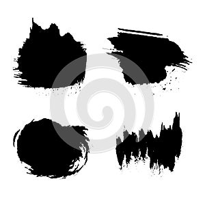 Set of vector ink grunge brush