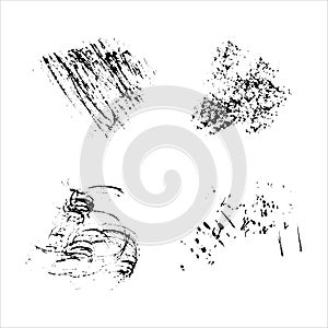 Set of vector ink grunge brush strokes.