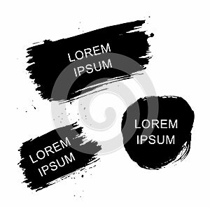 Set of vector ink grunge brush strokes. Icon, Logo, Design elements.
