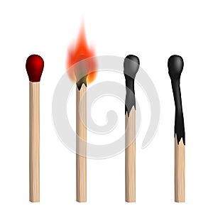 Set of vector isolated realistic matches. photo