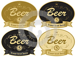Set of vector labels for beer