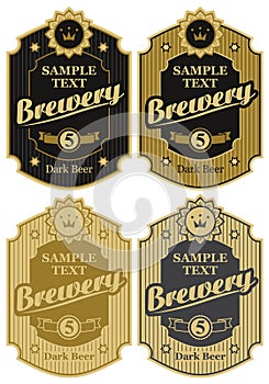 Set of vector labels for beer and brawary