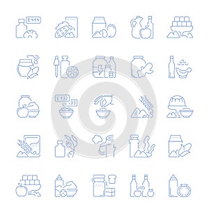 Set Vector Line Icons of Food Additives.