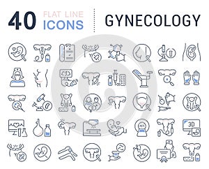 Set Vector Line Icons of Gynecology.