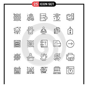 Pack of 25 creative Lines of lollipop, confect, setting, delete, data