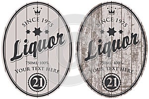 Set of vector liquor labels