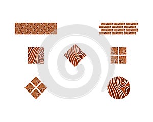 Set of Vector logo parquet, laminate, flooring, tiles