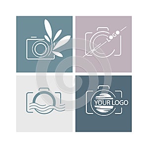 Set of vector logo templates for photographer