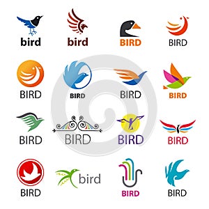 Set of vector logos birds