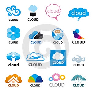 Set of vector logos cloud