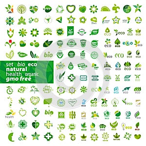 Set of vector logos ecology, health, natural