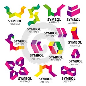 Set of vector logos of geometric modules