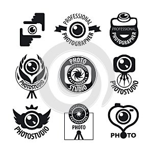 Set of vector logos for professional photographer