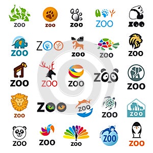 Set of vector logos zoo