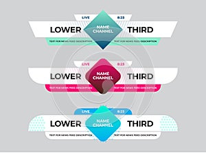 Set of vector lower third of the screen for titles and captions