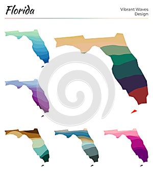 Set of vector maps of Florida.